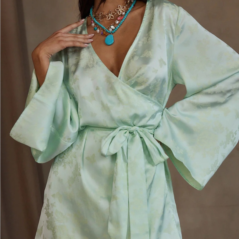 NWT 12th Tribe Gold Standard Sage Jacquard Dress SIZE SMALL